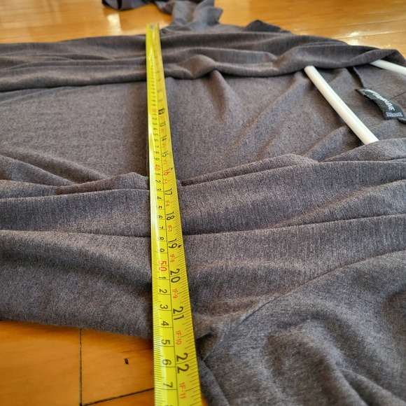 Simons Contemporaine Draped Open Front Neutral Charcoal Gray Cardigan XL - Picture 4 of 6